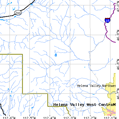 Zip code 59633 close-up map