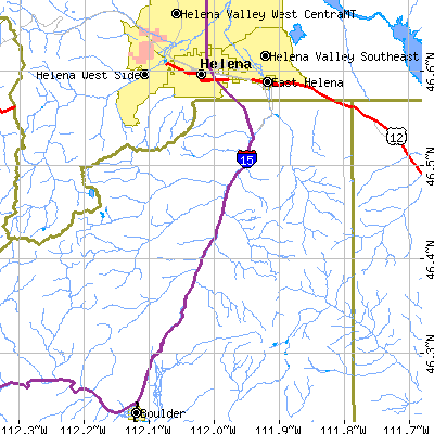 Zip code 59634 close-up map