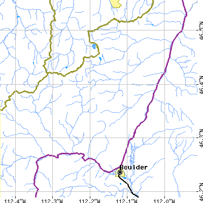 Zip code 59638 close-up map