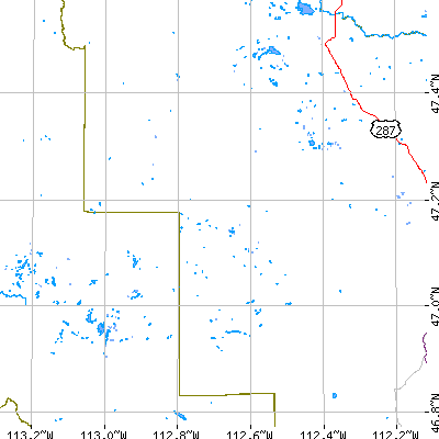 Zip code 59639 close-up map