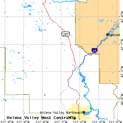 Zip code 59648 close-up map