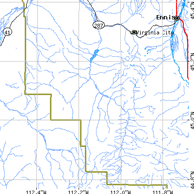 Zip code 59710 close-up map