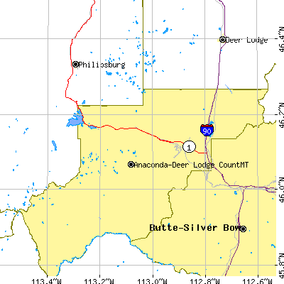 Zip code 59711 close-up map