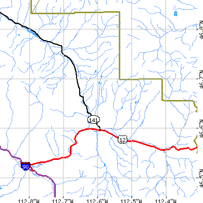 Zip code 59713 close-up map