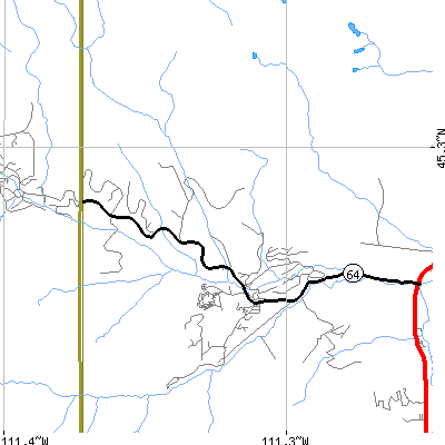 Zip code 59716 close-up map