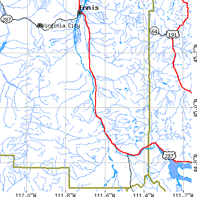 Zip code 59720 close-up map