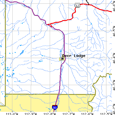 Zip code 59722 close-up map