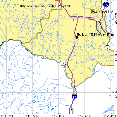 Zip code 59727 close-up map