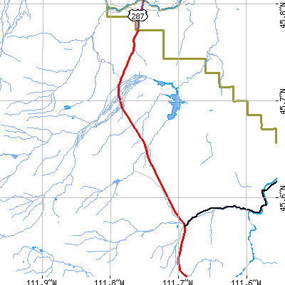 Zip code 59735 close-up map