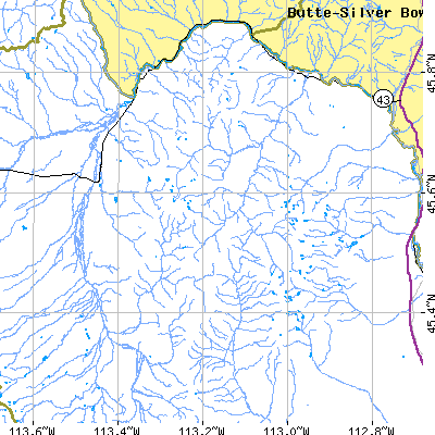 Zip code 59746 close-up map