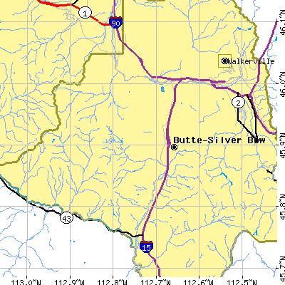 Zip code 59750 close-up map