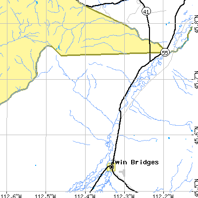 Zip code 59751 close-up map