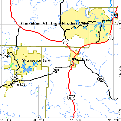 Zip code 72513 close-up map