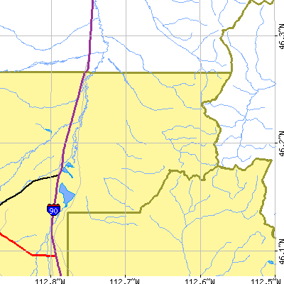 Zip code 59756 close-up map