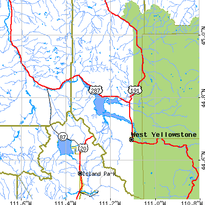 Zip code 59758 close-up map