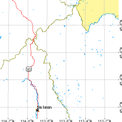 Zip code 59761 close-up map