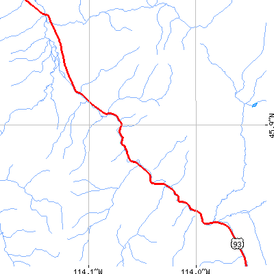Zip code 59827 close-up map