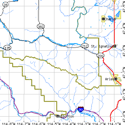 Zip code 59831 close-up map