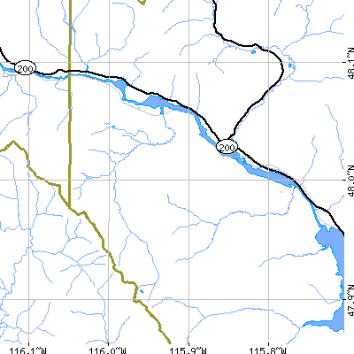 Zip code 59844 close-up map