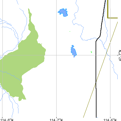 Zip code 59848 close-up map