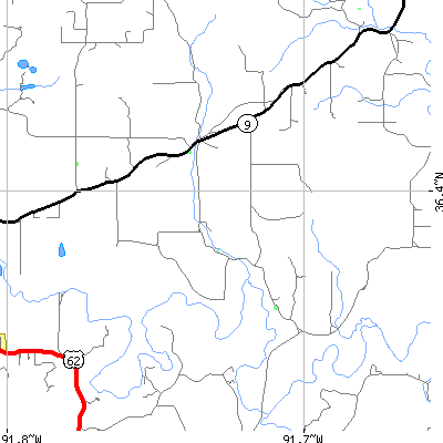 Zip code 72520 close-up map
