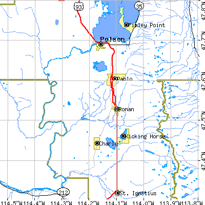 Zip code 59864 close-up map