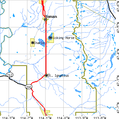 Zip code 59865 close-up map