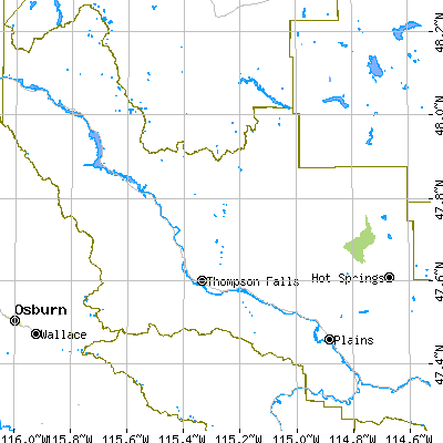 Zip code 59873 close-up map