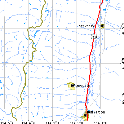 Zip code 59875 close-up map