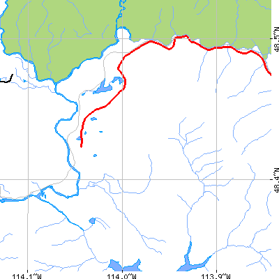 Zip code 59913 close-up map
