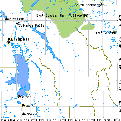 Zip code 59919 close-up map