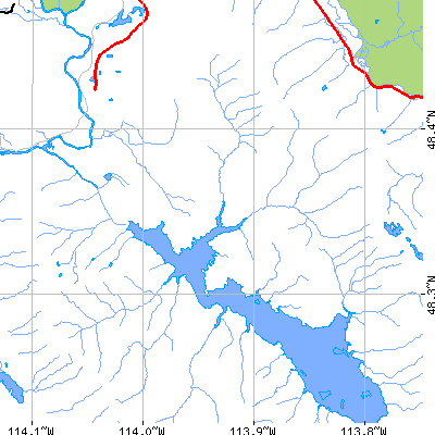 Zip code 59926 close-up map
