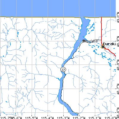 Zip code 59930 close-up map