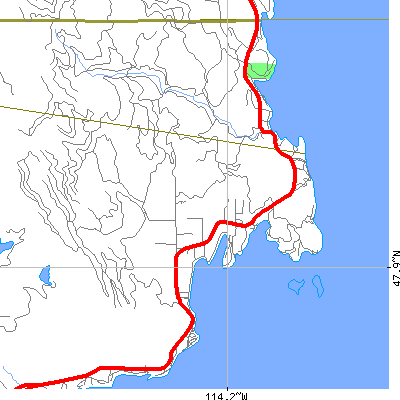 Zip code 59931 close-up map