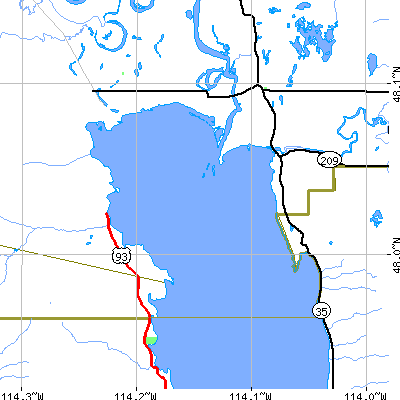 Zip code 59932 close-up map