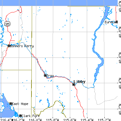Zip code 59935 close-up map