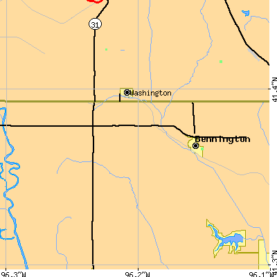 Zip code 68007 close-up map