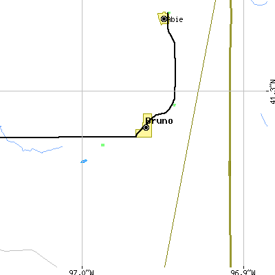 Zip code 68014 close-up map