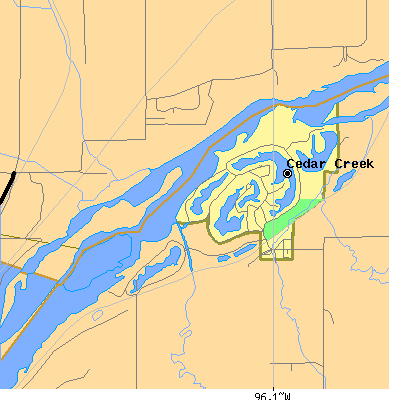 Zip code 68016 close-up map