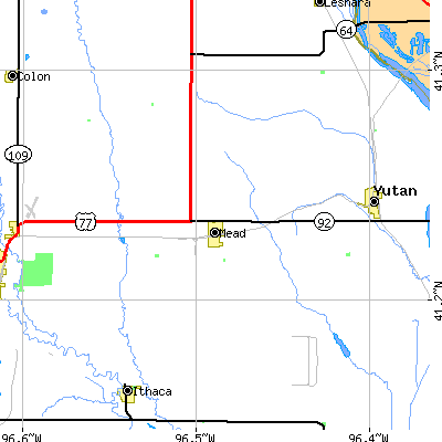 Zip code 68041 close-up map