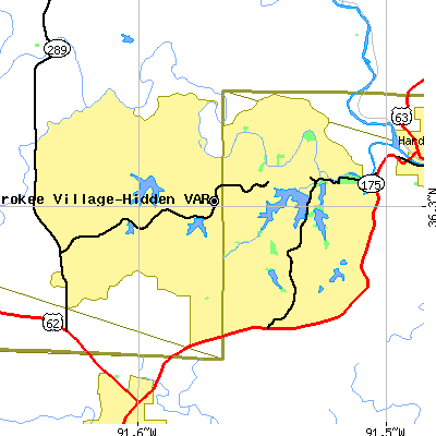 Zip code 72529 close-up map