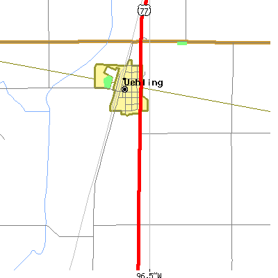 Zip code 68063 close-up map