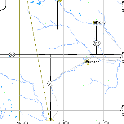 Zip code 68070 close-up map