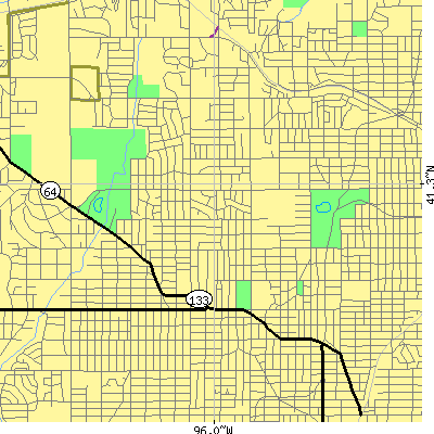 Zip code 68104 close-up map