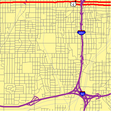Zip code 68105 close-up map