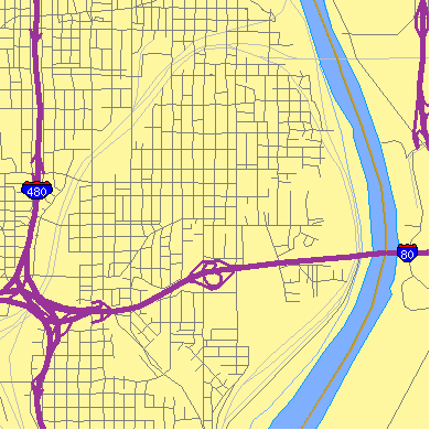Zip code 68108 close-up map