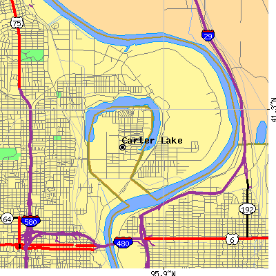 Zip code 68110 close-up map