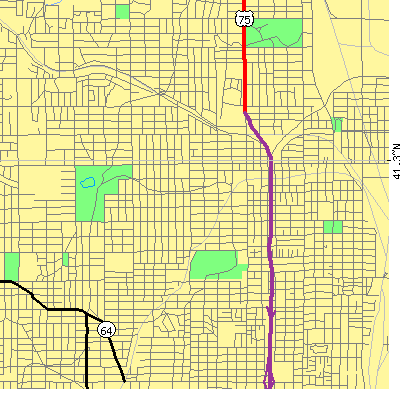 Zip code 68111 close-up map