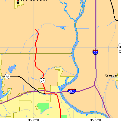 Zip code 68112 close-up map