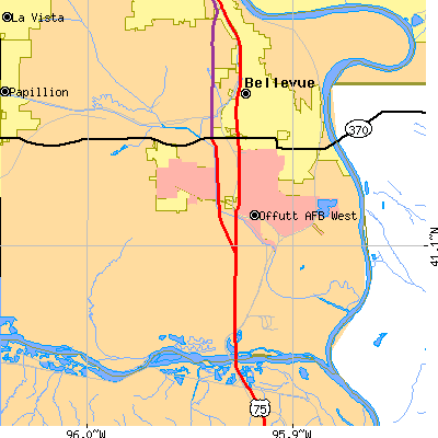 Zip code 68123 close-up map